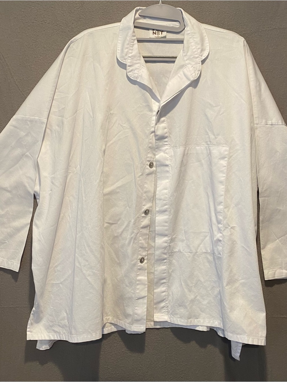 NE-T White Women's Oversized Button-Down Shirt
